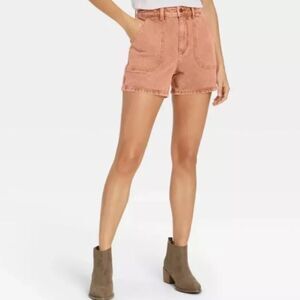 Universal Thread Acid Wash Carpenter Denim Shorts – Brown Highest Rise 4/27